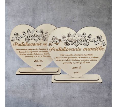 Poďakovanie rodičom - srdce