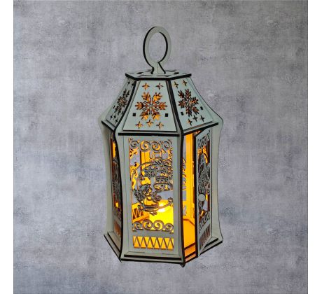 Dreveny lampáš - vianočný