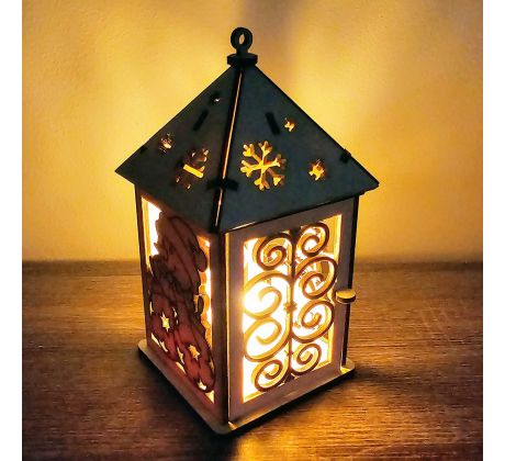 Vianočný lampáš - štvorhranný