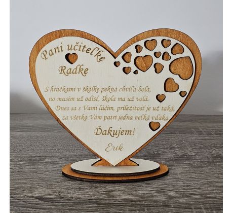 Poďakovanie pani učiteľke