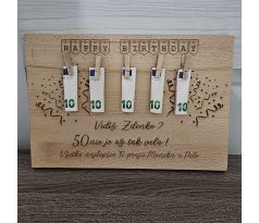 Drevená doska na hotovosť