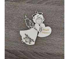 Drevený anjelik so srdiečkom 2