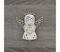 Drevený anjelik so srdiečkom 3