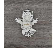 Drevený anjelik so srdiečkom 4