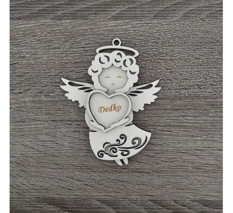 Drevený anjelik so srdiečkom 4