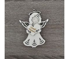 Drevený anjelik so srdiečkom 5