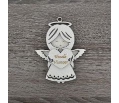 Drevený anjelik so srdiečkom 6